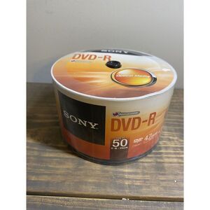 NEW Sony DVD-R 4.7GB 120 Min 16X DVD-R Blank Media Disc 50 Pack SEALED